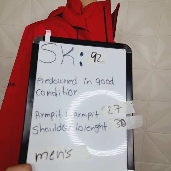 Patagonia Men's Red Powder Bowl Freeride Hooded Snow Windbreaker Jacket Size L - Picture 11 of 11